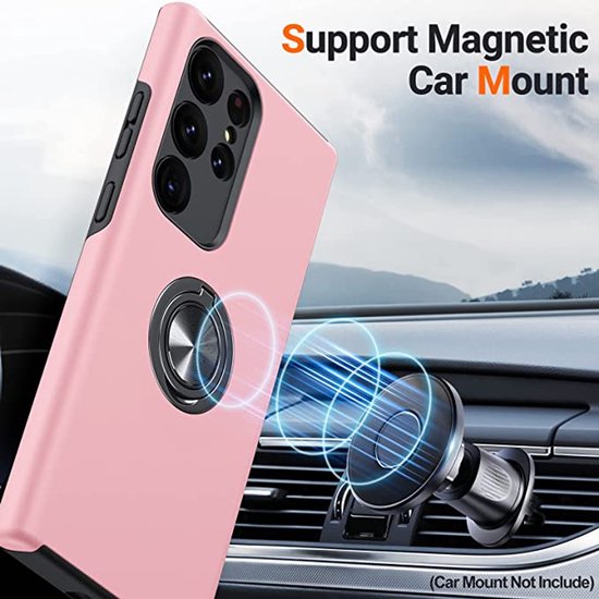 Samsung Galaxy S25 Ultra Hoesjes – Shockproof Backcover – Inclusief Gehard Glas Screenprotector – Roze-Ilumina Benelux