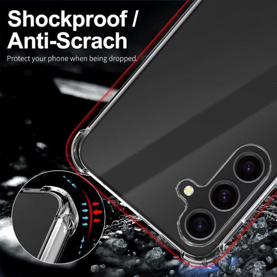 Samsung Galaxy A35 5G Hoesjes – Schokbestendige Siliconen Backcover – Transparant – Inclusief 3x Screenprotector-Ilumina Benelux