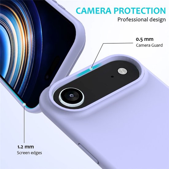 iPhone Air Hoesjes – Liquid Silicone Backcover – Soft Touch – Inclusief Screenprotector & Camera Lens Protector – Lila-Ilumina Benelux