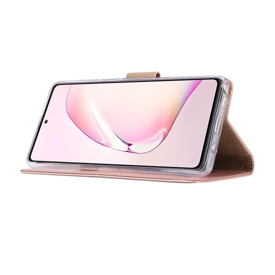 Samsung Galaxy Note 10 Lite Hoesjes – Bookcase Portemonnee Hoes – Pasjeshouder – Magneetsluiting – Roségoud-Ilumina Benelux