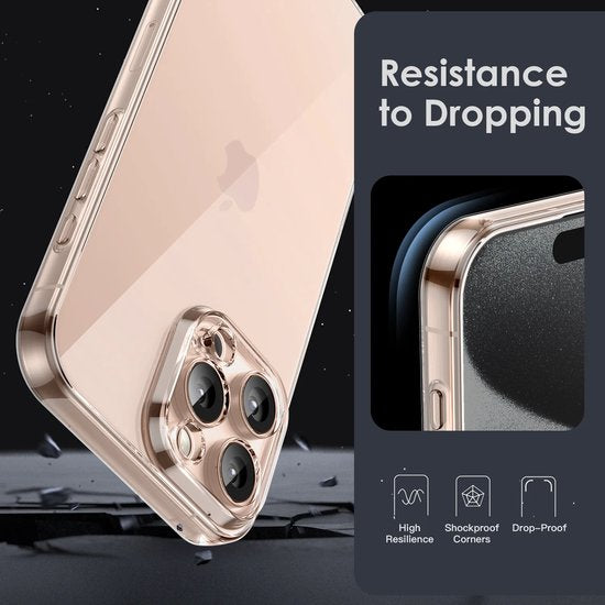 iPhone 16 Pro Max Hoesjes – Full Coverage Siliconen Backcover – Camera Lens Bescherming – Transparant-Ilumina Benelux