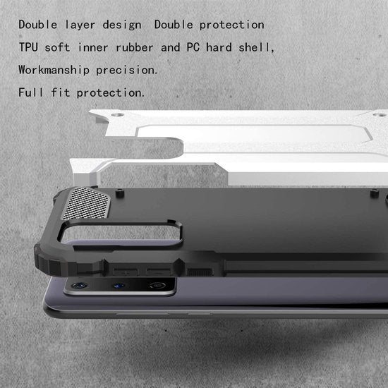 Huawei P40 Lite Hoesjes – Armor Hybrid Backcover – Schokbestendig – Zwart-Ilumina Benelux