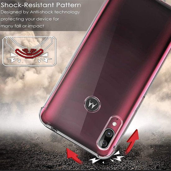 Motorola Moto E6S & E6i Hoesjes – Soft TPU Siliconen Backcover – Schokbestendig – Inclusief Screenprotector – Transparant-Ilumina Benelux