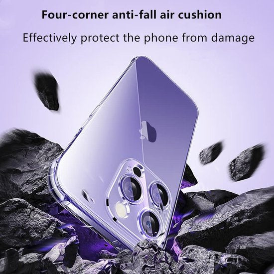 iPhone 13 Pro Hoesjes – Siliconen Backcover – Schokbestendig – Inclusief Gehard Glas Screenprotector – Transparant-Ilumina Benelux