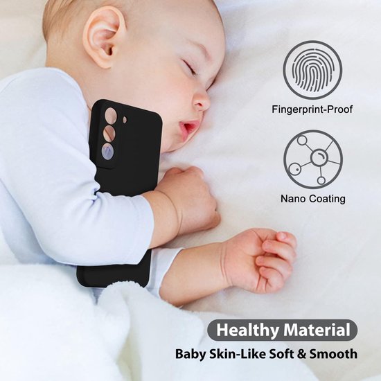 Samsung Galaxy S22 Hoesjes – Liquid Silicone Backcover – Soft Touch – Schokbestendig – Zwart