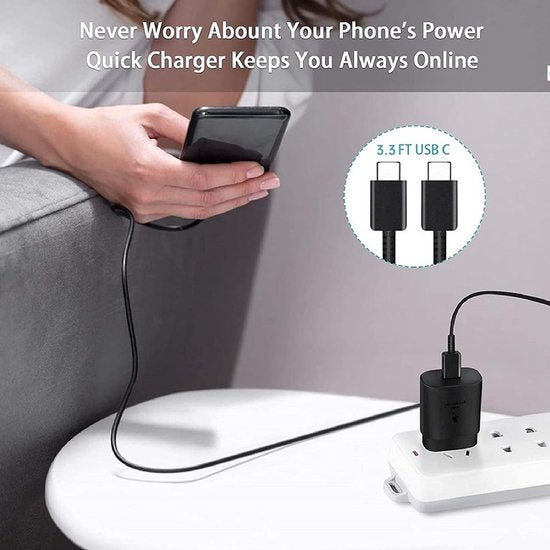 USB-C Oplader – Geschikt voor iPhone & iPad – 25W Snellader – USB-C naar Lightning Kabel 3M-Oplader-Ilumina Benelux