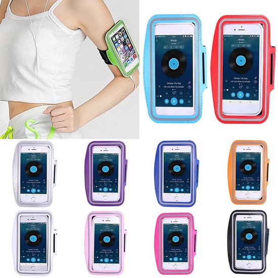 Sportarmband – Geschikt voor Samsung Galaxy A33/A34/A35 4G/5G – Hardloop armband – Verstelbaar – Paars-Ilumina Benelux