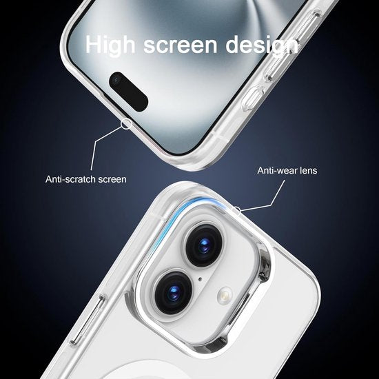 iPhone 16 Hoesjes – Magnetische Backcover – MagSafe Compatibel – Slank & Schokbestendig – Wit-Ilumina Benelux