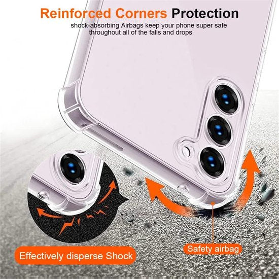 Samsung Galaxy S23 Hoesjes – Anti-Shock Siliconen Backcover – 2x Screenprotector Gehard Glas – Transparant-Ilumina Benelux