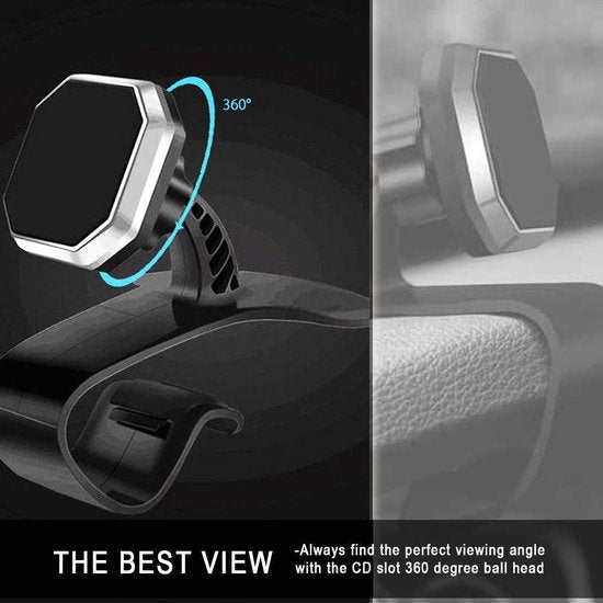 Telefoonhouder auto – Magnetisch Dashboard – Supersterke Magneet – 360° Draaibaar – Geschikt voor alle smartphones – Zwart-Ilumina Benelux