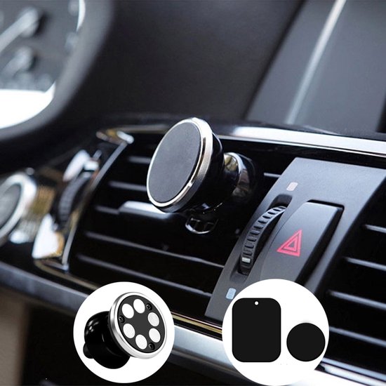 Telefoonhouder auto – Magnetisch – Ventilatierooster montage – Universeel – Zwart-Telefoonhouders-Ilumina Benelux