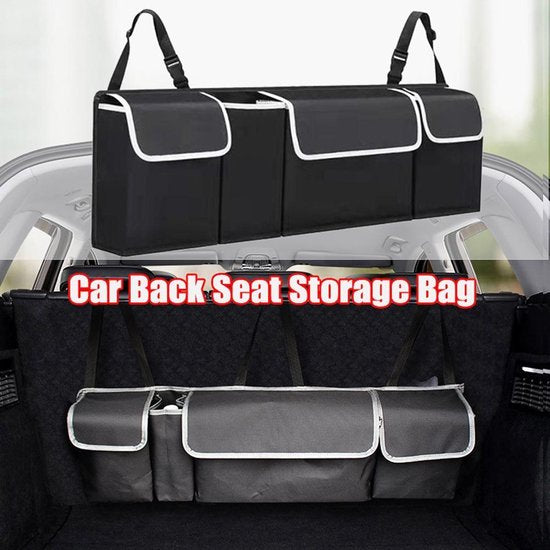 Auto kofferbak organizer – Achterbank opbergdoos tas – Universeel voor auto & caravan – 35.43x9.8x4.7 inch – Zwart-Opberger-Ilumina Benelux