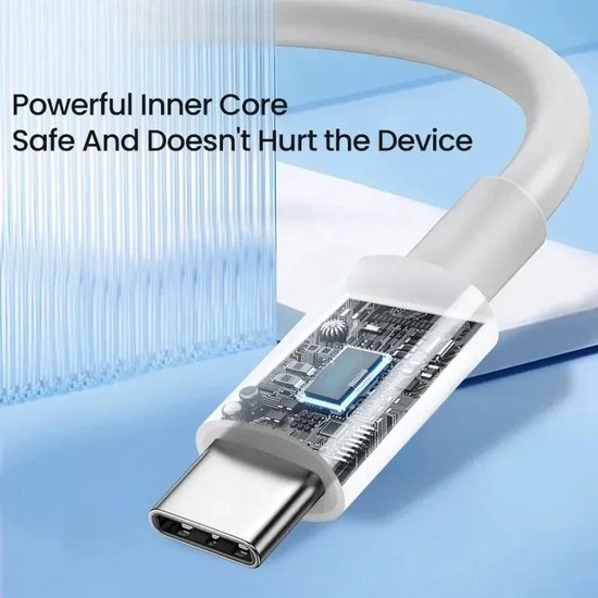 USB-C kabel – Geschikt voor iPhone 15/16 en Samsung – 100W snelladen – 2 Meter Oplaadkabel – Wit-USB-Kabels-Ilumina Benelux