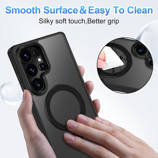 Samsung Galaxy S25 Ultra Hoesjes – MagSafe Backcover met Standaard – Schokbestendig – Zwart-Ilumina Benelux