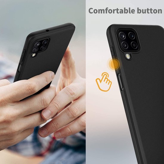 Samsung Galaxy A42 Hoesjes – Siliconen TPU Backcover – Soft Grip – Incl. 3x Screenprotector Gehard Glas – Zwart-Ilumina Benelux