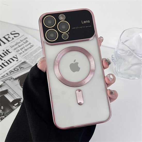 iPhone 13 Pro Max Hoesjes – Magnetische Backcover met MagSafe – Camera Lens Protector – Roségoud-Ilumina Benelux