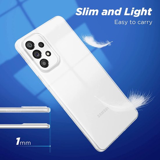 Soft Back Cover Hoesje Geschikt voor: Samsung Galaxy A73 5G Silicone Transparant + 2X Screenprotector