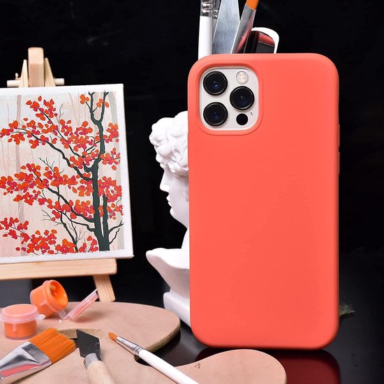 iPhone 12 Mini Hoesjes – Soft Touch Siliconen Backcover – Flexibele TPU Cover – Inclusief Screenprotector – Rood-Ilumina Benelux
