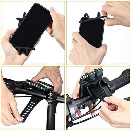 Telefoonhouder fiets – Geschikt voor iPhone & Samsung – Stuurhouder – 360° draaibaar – Zwart-Ilumina Benelux