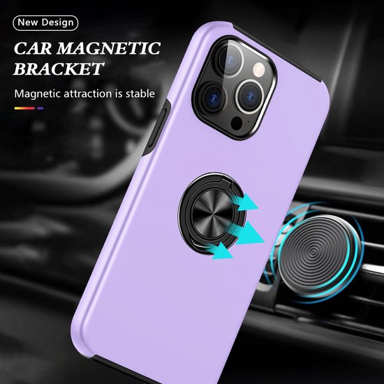 iPhone 16 Pro Max Hoesjes – Shockproof Backcover – Inclusief Gehard Glas Screenprotector – Paars-Ilumina Benelux