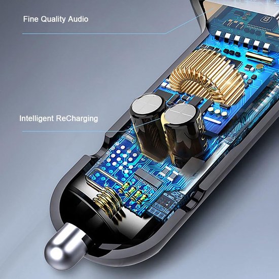 FM Transmitter Auto – Bluetooth 5.3 Carkit – USB-C Snellader 22.5W – USB-A & SD Kaart – Zwart-Ilumina Benelux