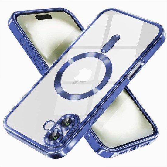iPhone 16 Hoesjes – MagSafe Compatible Siliconen Backcover – Ingebouwde Camerabescherming – Blauw-Ilumina Benelux