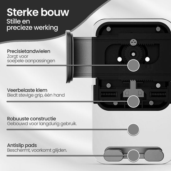 Telefoonhouder auto – Sterke zuignap – 360° draaibaar – Voor dashboard/voorruit/bureau – Zwart-Ilumina Benelux