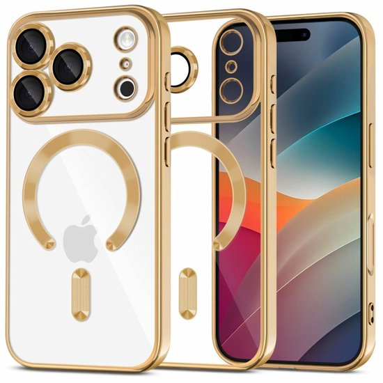 iPhone 17 Pro Hoesjes – Backcover – Camera Lens Protector – MagSafe Compatibel – Goud-Ilumina Benelux
