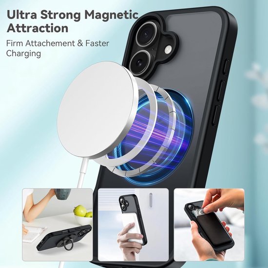 iPhone 17 Hoesjes – Magnetische MagSafe Backcover – Krasbestendig – Slank Design – Inclusief 2x Screenprotector – Zwart-Ilumina Benelux