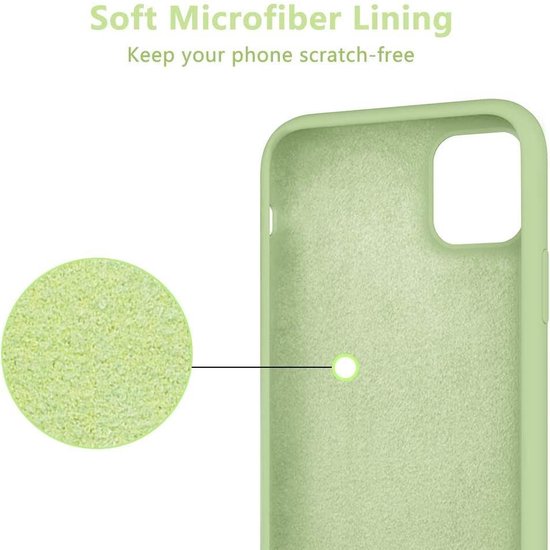 iPhone 11 Pro Hoesjes – Siliconen Backcover – SpearMint – Inclusief Screenprotector – Gehard Glas-Ilumina Benelux
