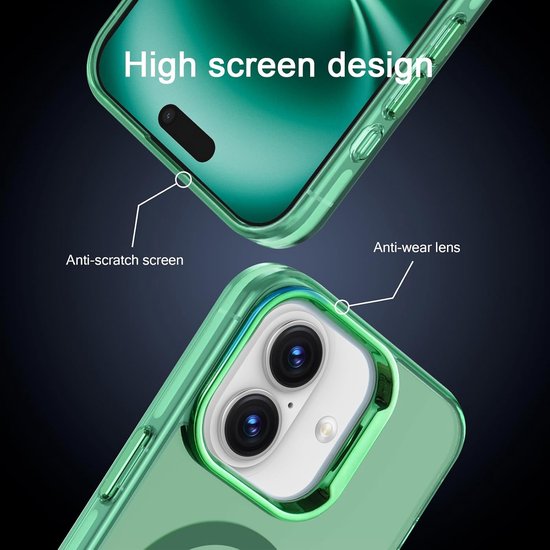 iPhone 16 Hoesjes – Magnetische Backcover – MagSafe Compatibel – Slank & Schokbestendig – Groen-Ilumina Benelux