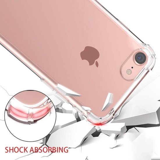 iPhone 7 Plus/8 Plus Hoesjes – Anti-Shock Backcover – Schokbestendig – Inclusief 2x Screenprotector – Transparant-Ilumina Benelux