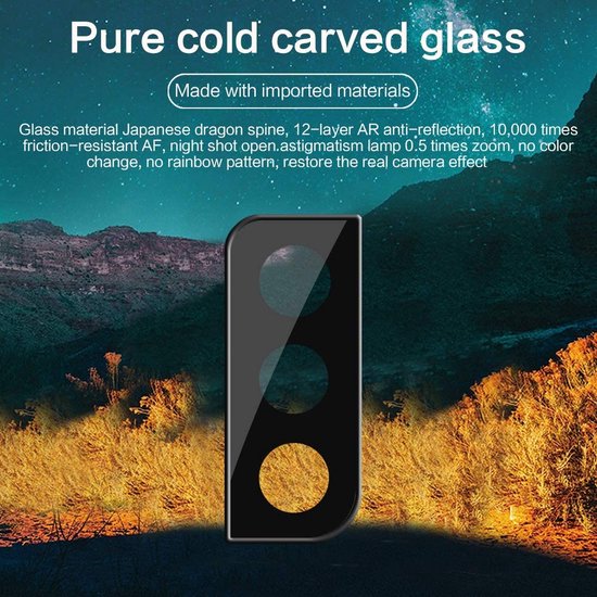 Camerascreenprotector 3x Geschikt voor Samsung Galaxy S22 Plus - screen protector - glas - bescherm je camera - beschermglas - Zwart - ZT Accessoires