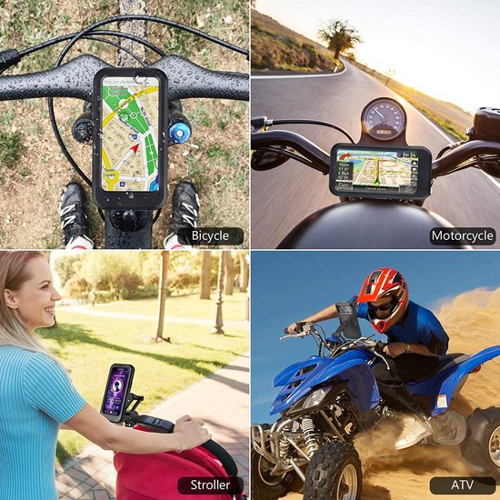Telefoonhouder fiets & motor – Stuurhouder – Universeel – Stevige beugel – Zwart-Ilumina Benelux