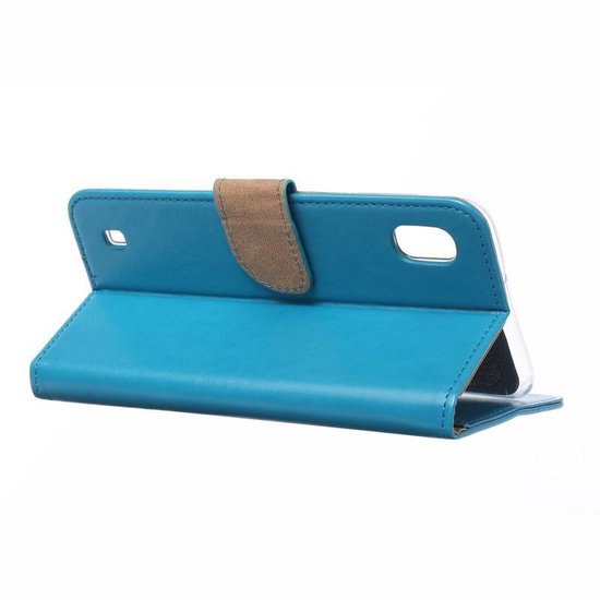 Samsung Galaxy A10 Hoesjes – Portemonnee Hoes – Pasjeshouder – 2x Gehard Glas Screenprotector – Turquoise-Ilumina Benelux