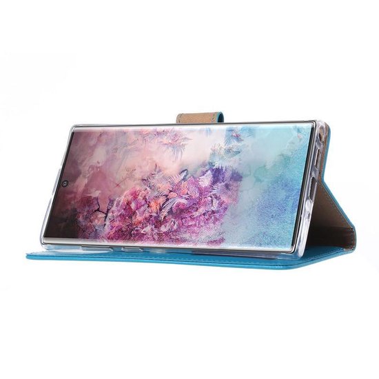 Samsung Galaxy Note 10 Plus Hoesjes – Portemonnee Hoes – Pasjeshouder – 2x Gehard Glas Screenprotector – Turquoise-Ilumina Benelux