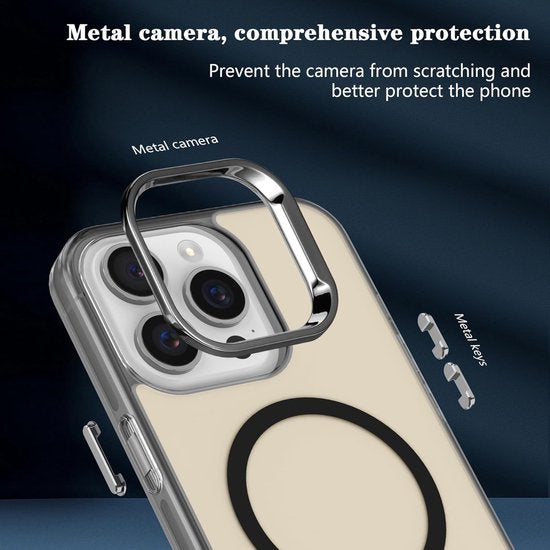 iPhone 16 Pro Hoesjes – Magnetische Backcover – MagSafe Compatibel – Slank & Schokbestendig – Zwart-Ilumina Benelux