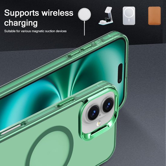 iPhone 16 Hoesjes – Magnetische Backcover – MagSafe Compatibel – Slank & Schokbestendig – Groen-Ilumina Benelux