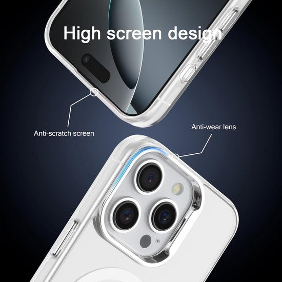 iPhone 16 Pro Max Hoesjes – Magnetische Backcover – MagSafe Compatibel – Slank & Schokbestendig – Wit-Ilumina Benelux
