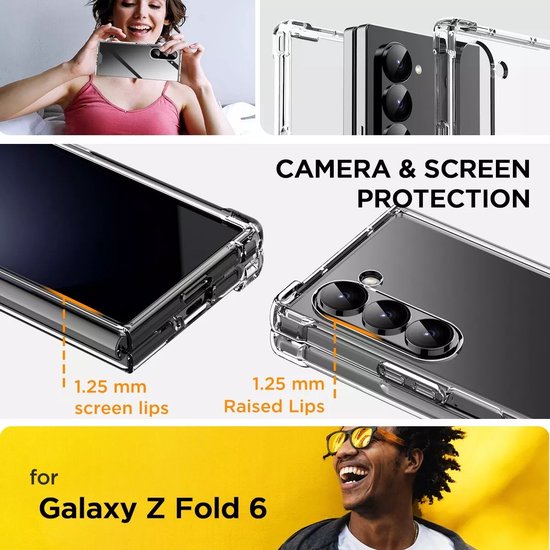 Samsung Galaxy Z Fold 6 Hoesjes – Siliconen Backcover – Schokbestendig – Flexibel – Transparant-Ilumina Benelux