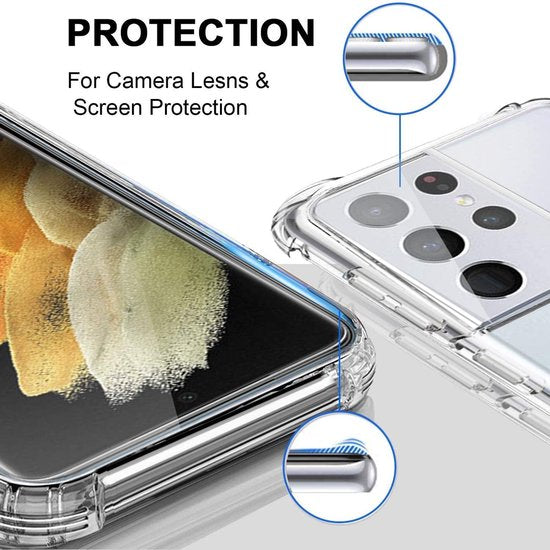 Samsung Galaxy S21 Ultra Hoesjes – Siliconen Backcover – Schokbestendig – Flexibel – Transparant-Ilumina Benelux
