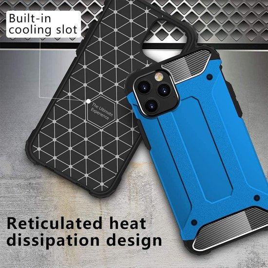 iPhone 12 mini Hoesjes – Armor Hybrid Backcover – Schokbestendig – Blauw-Ilumina Benelux