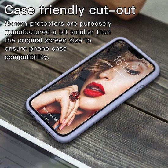 iPhone 11 Pro Hoesjes – Liquid Siliconen Backcover TPU – Soft Case – 2x Gehard Glas Screenprotector – Lila-Ilumina Benelux