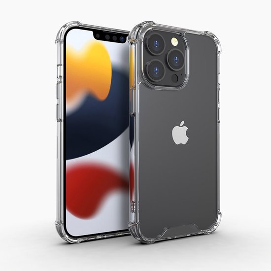 iPhone 14 Hoesjes – Transparante Backcover – Schokbestendig Militair – Incl. Cameralens Protector + 2x Screenprotector-Ilumina Benelux