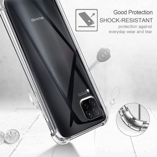 Huawei P40 Lite Hoesjes – Siliconen Backcover – Schokbestendig Anti-Shock – Transparant-Ilumina Benelux