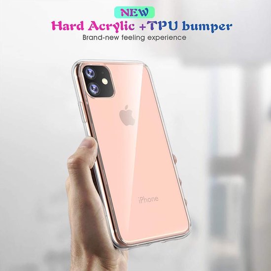iPhone 11 Hoesjes – Transparante TPU Siliconen Backcover – Soft Case – Incl. Gehard Glas Screenprotector-Ilumina Benelux
