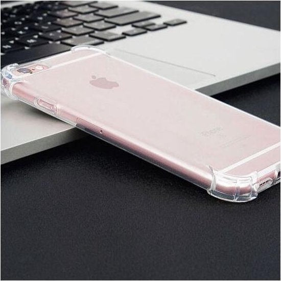 iPhone 6/6S Hoesjes – Siliconen Backcover – Schokbestendig Bumper – Transparant + 3x Gehard Glas Screenprotector-Ilumina Benelux