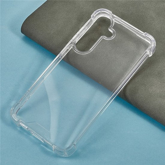 Samsung Galaxy S25 FE Hoesjes – Transparante Siliconen Backcover – Schokbestendig – Met 2x Glazen Screenprotector-Ilumina Benelux