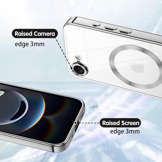 iPhone 16e Hoesjes – MagSafe Compatible Backcover – Ingebouwde Camerabescherming – Zilver-Ilumina Benelux