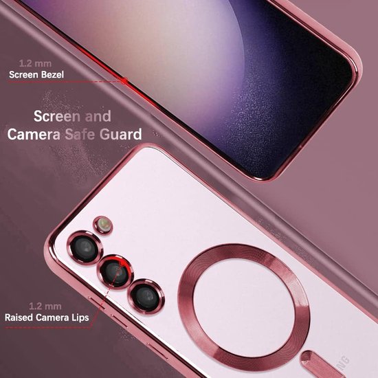 Samsung Galaxy S23 Hoesjes – Magnetische MagSafe Backcover – TPU – Camerabescherming – Roze